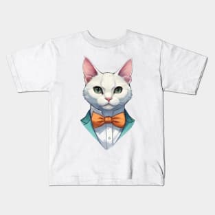 Fancy Cat with Bowtie no.3 Kids T-Shirt